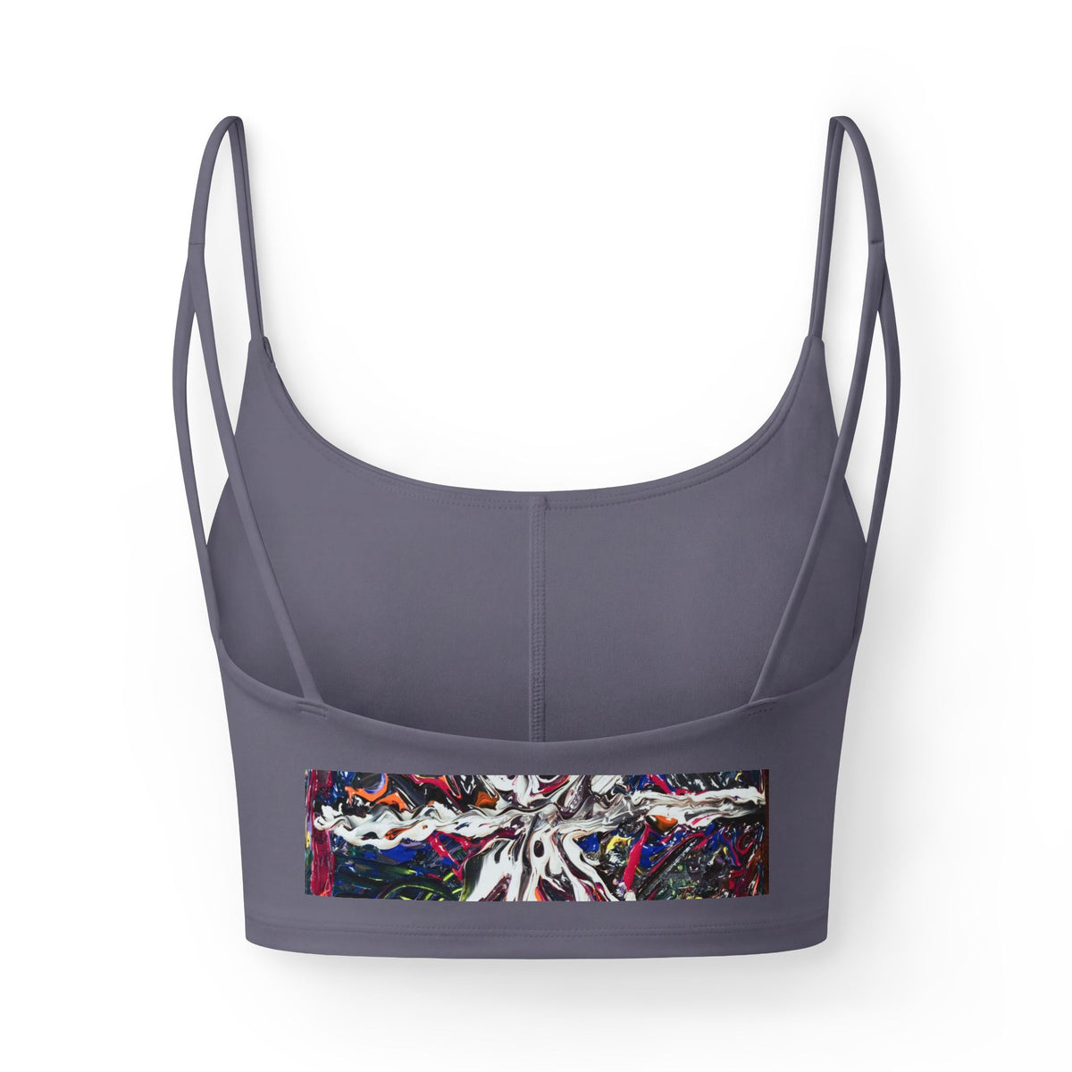 Luxe Crop Bra — Abstract Colorblock Art Print