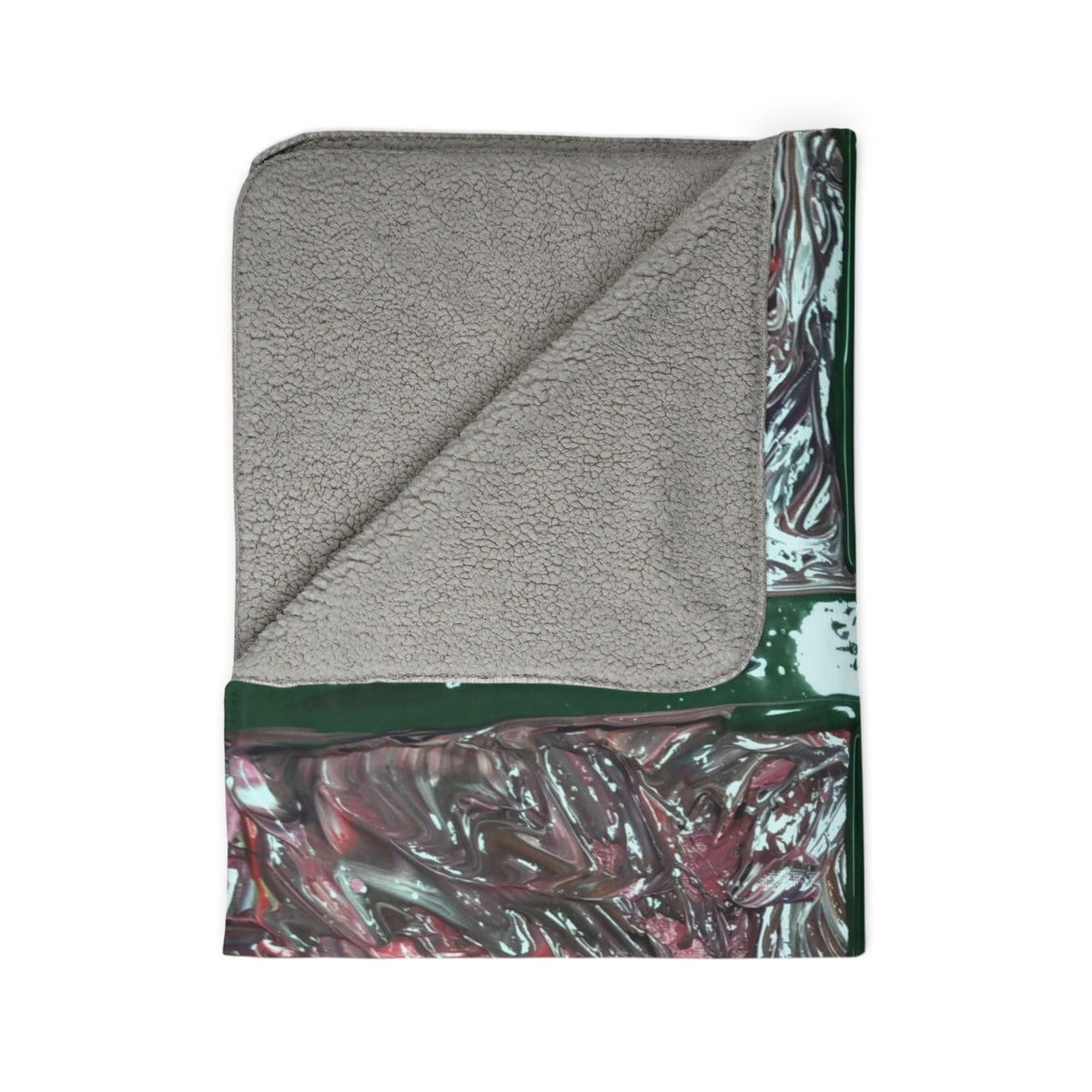 Abstract Red Swirl Fleece Sherpa Blanket — Cozy Artistic Throw