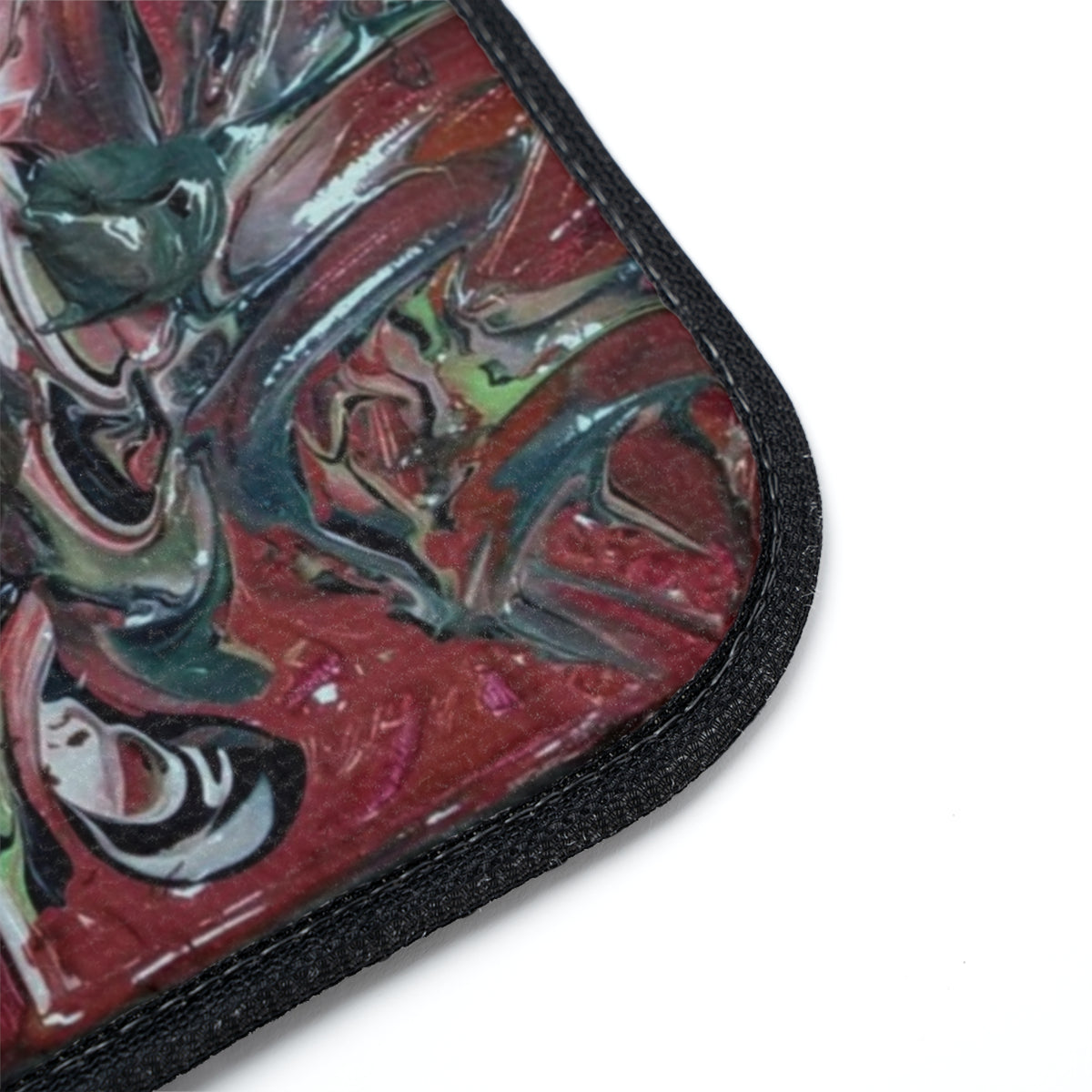 Abstract Cross Red Car Floor Mat — Artistic Automotive Floor Protector