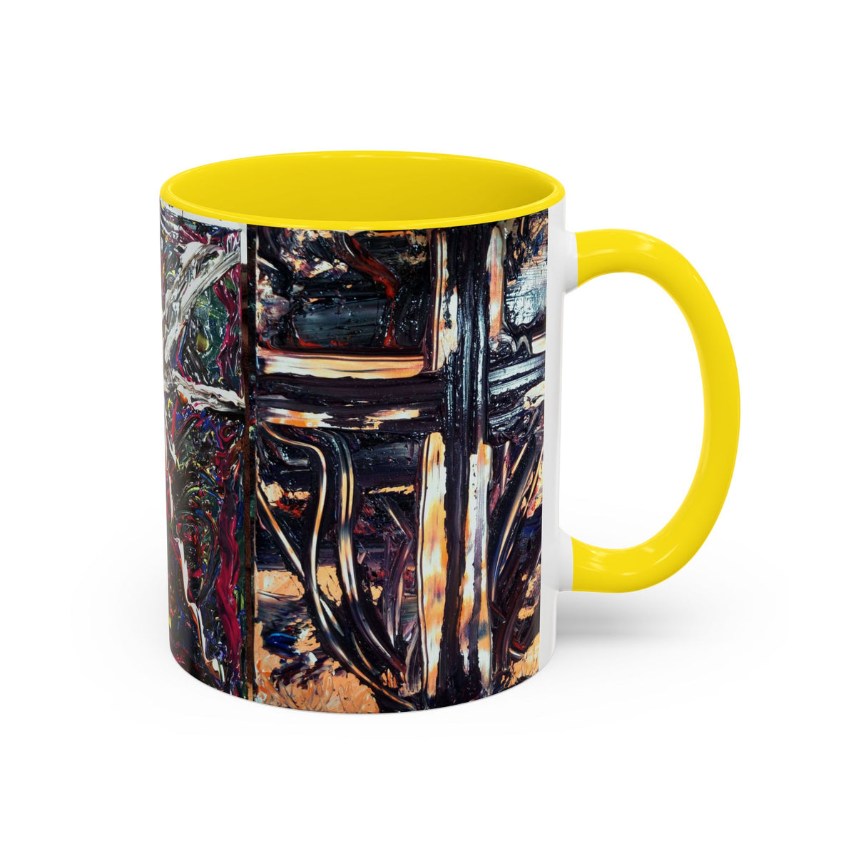 Abstract Starburst Accent Coffee Mug — Colorful Modern Art Ceramic (11/15oz)