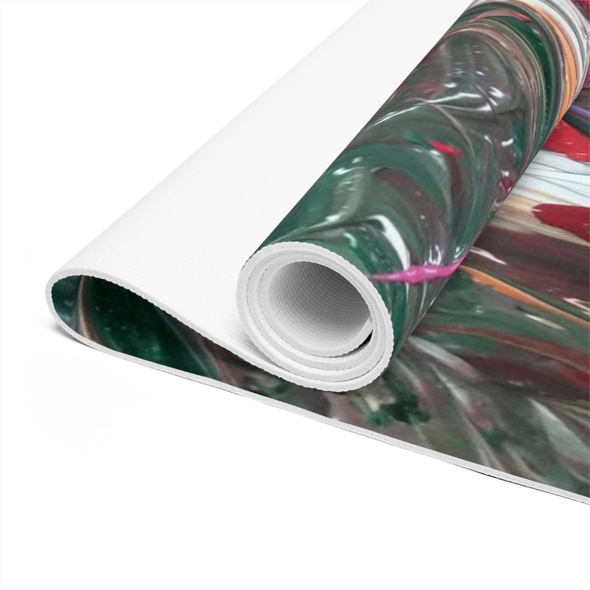 Abstract Color Swirl Foam Yoga Mat — Vibrant Artistic Fitness & Meditation Mat