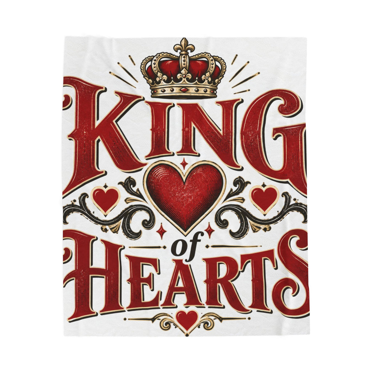 King of Hearts Velveteen Plush Blanket