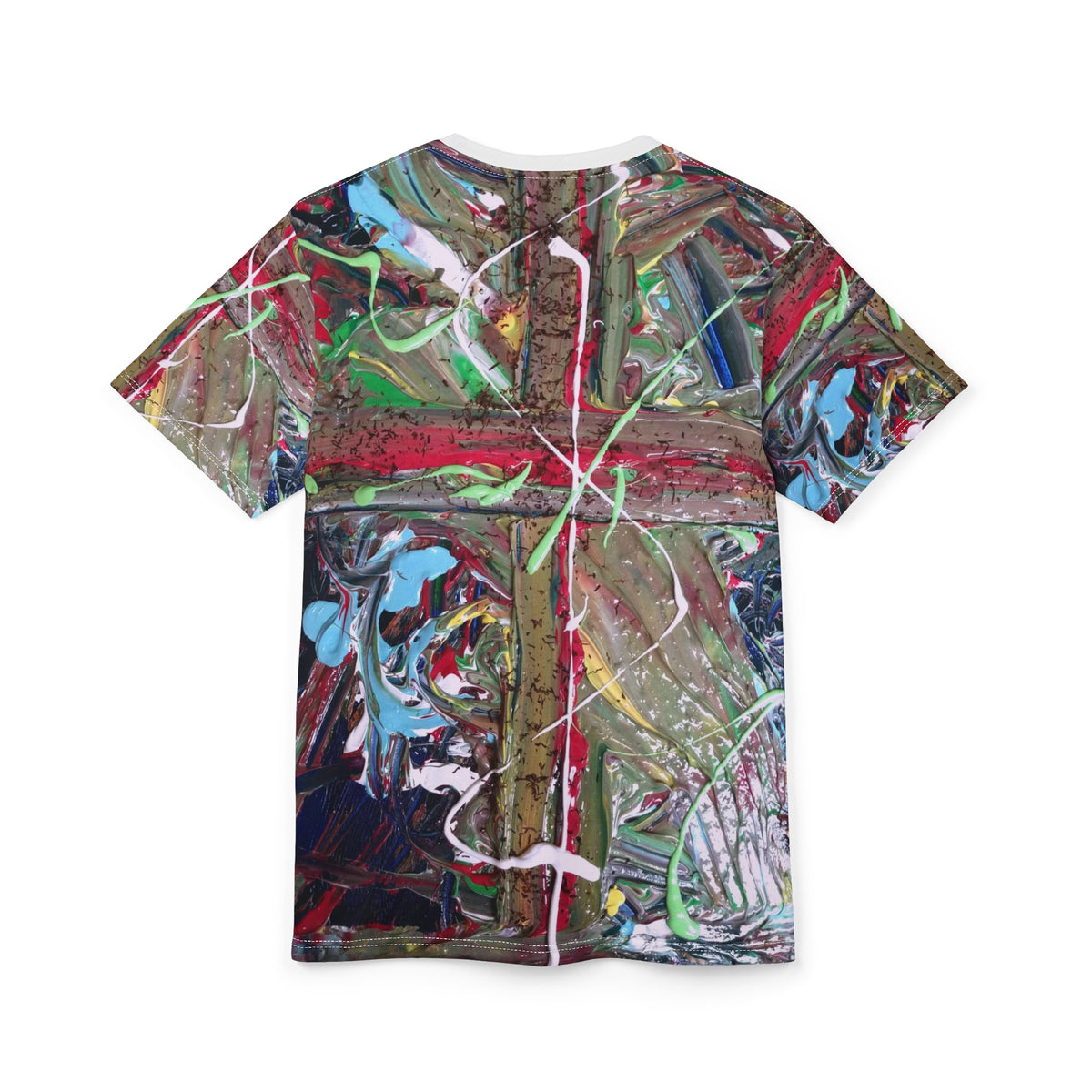Abstract Paint Cross All-Over Print Tee