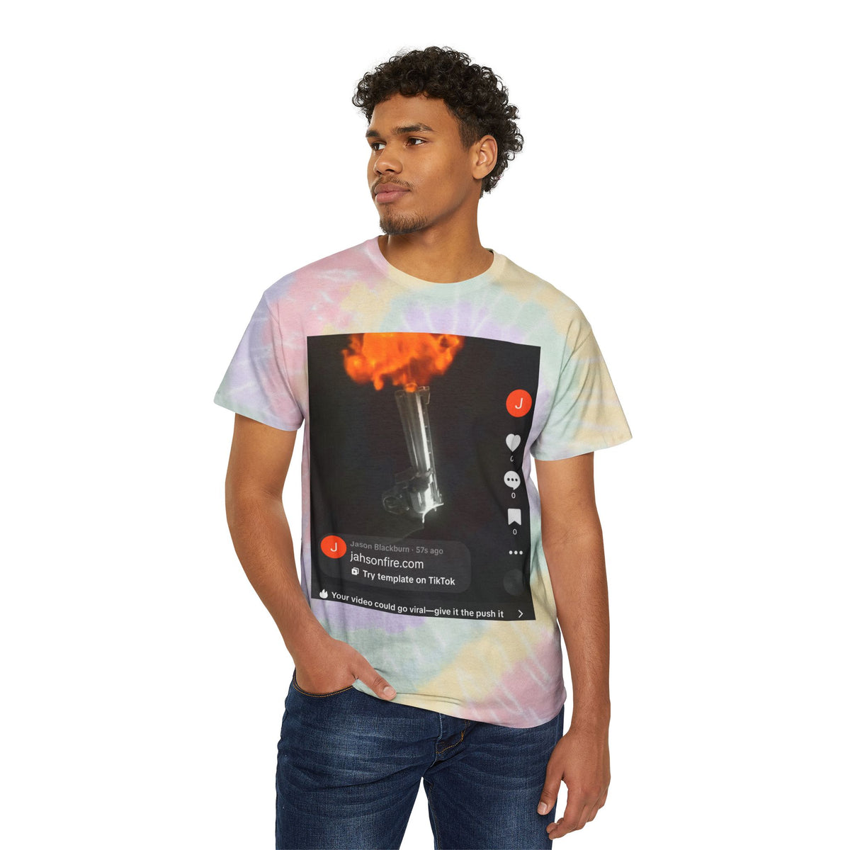 Tie-Dye Tee — Spiral Pastel Graphic Tee with Vintage Clip Design