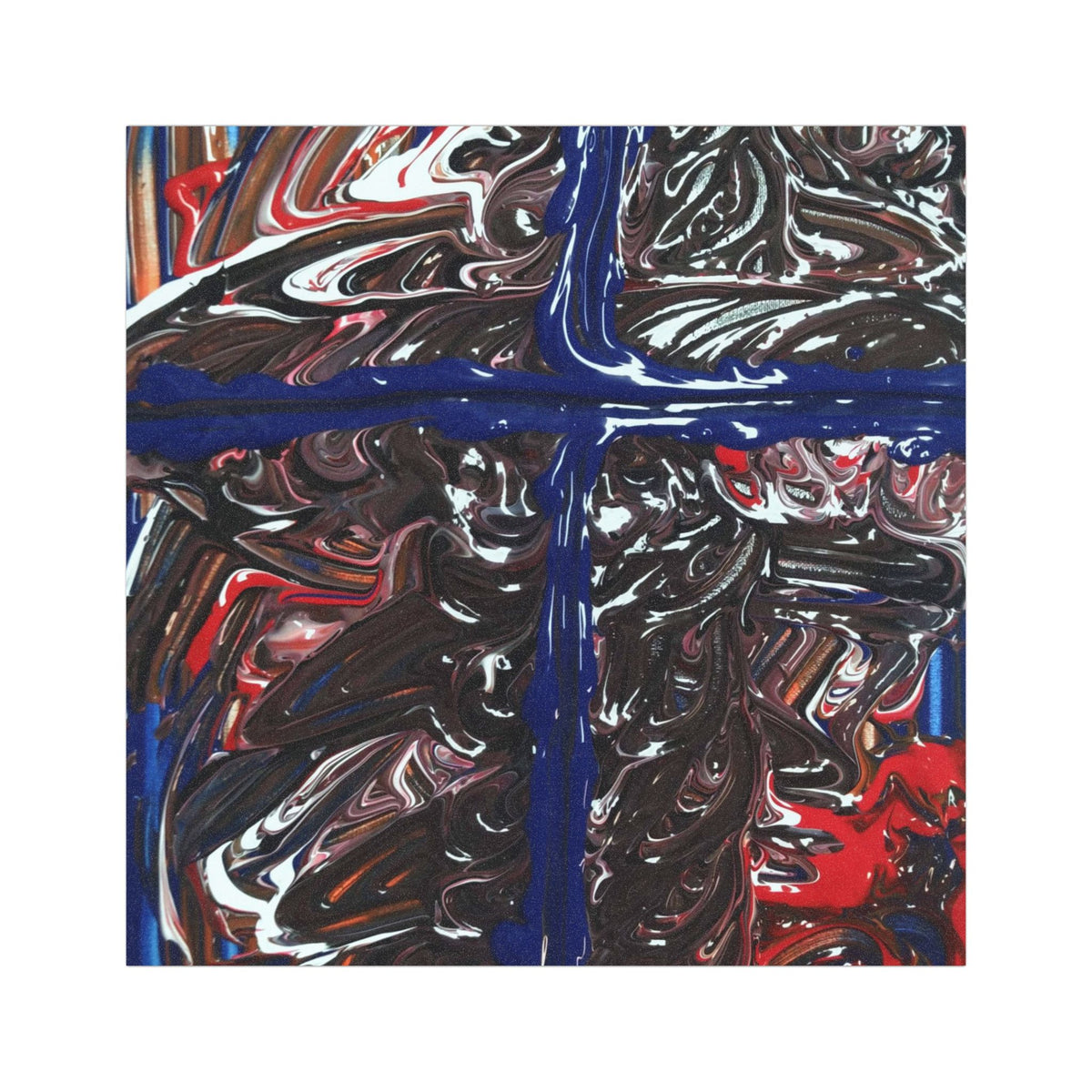 Abstract Red, White & Blue Swirl Car Magnet