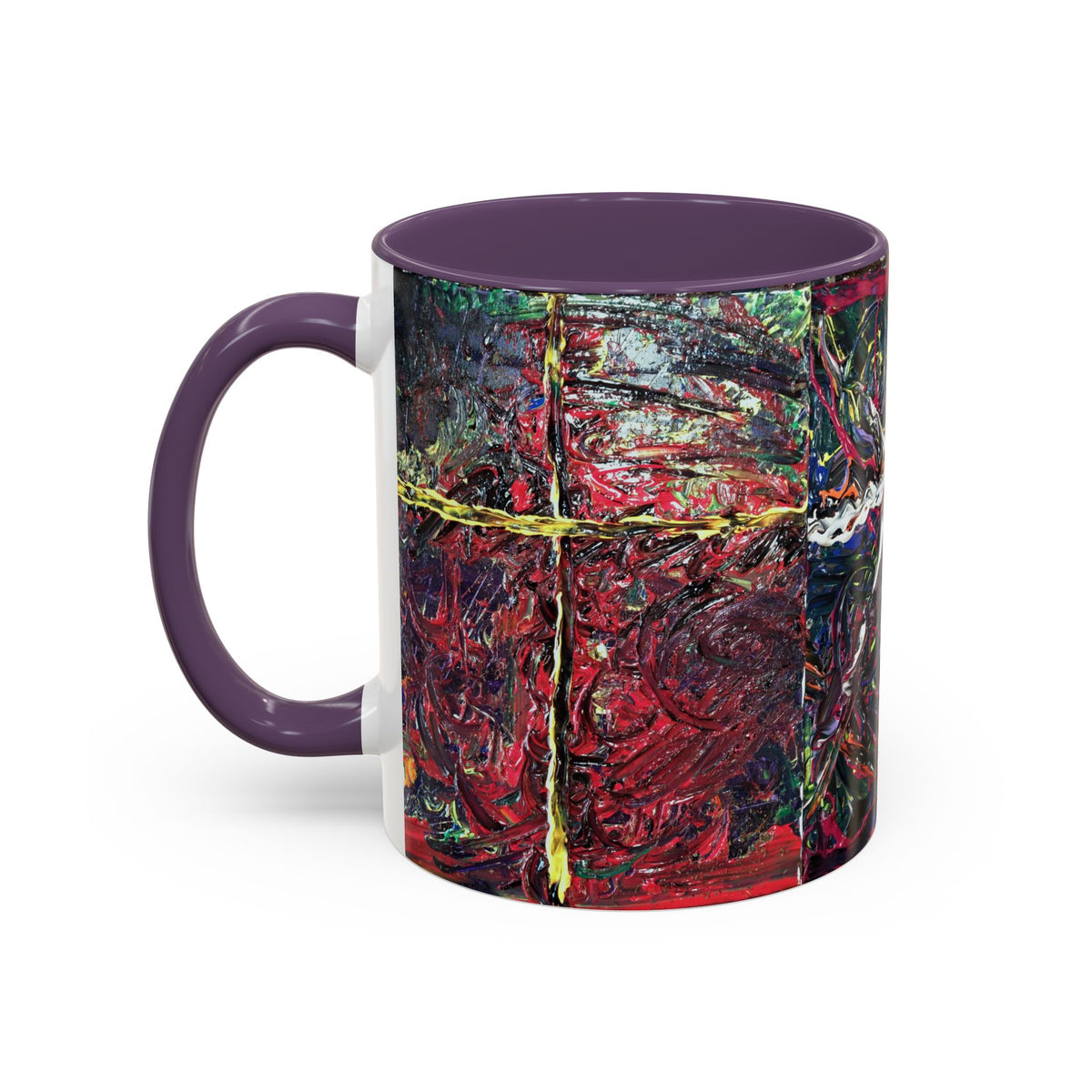 Abstract Starburst Accent Coffee Mug — Colorful Modern Art Ceramic (11/15oz)