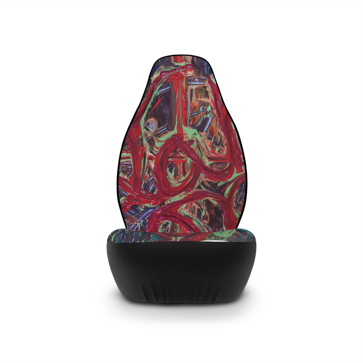 Abstract Red Graffiti Car Seat Covers — Bold Urban Art Auto Protector