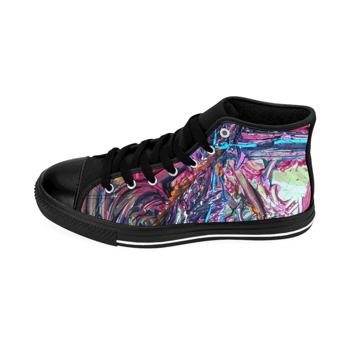 Abstract Graffiti High-Top Sneakers — Men's Classic Canvas Shoes