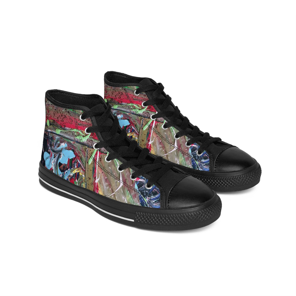 Graffiti Abstract High-Top Sneakers — Men’s Artistic Streetwear
