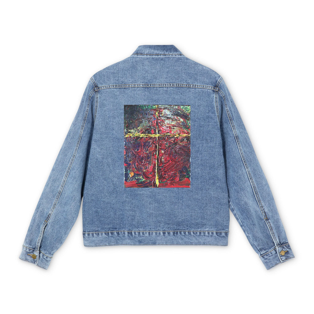 Denim Jacket — Abstract Red Window Back Patch
