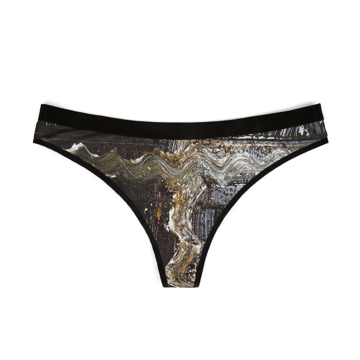 Abstract Marble Print Women's Thong — All-Over-Print Lingerie