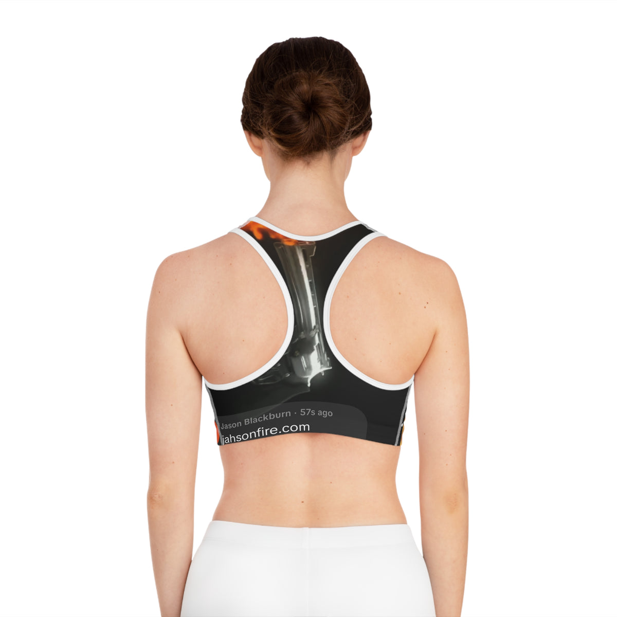 Inspirational Scripture Sports Bra — "Healed" AOP Activewear