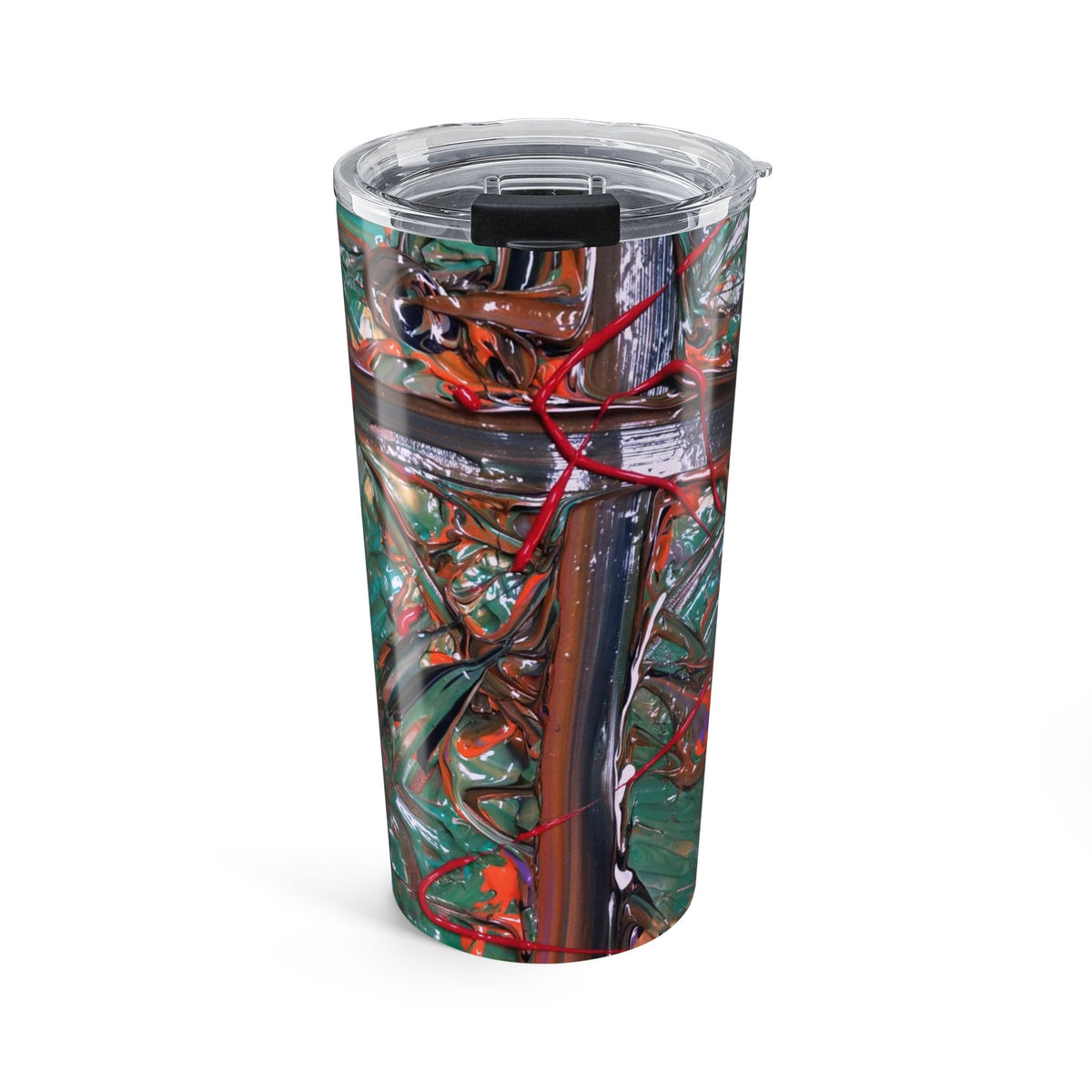 20oz Abstract Art Tumbler — Colorful Swirl Insulated Travel Cup