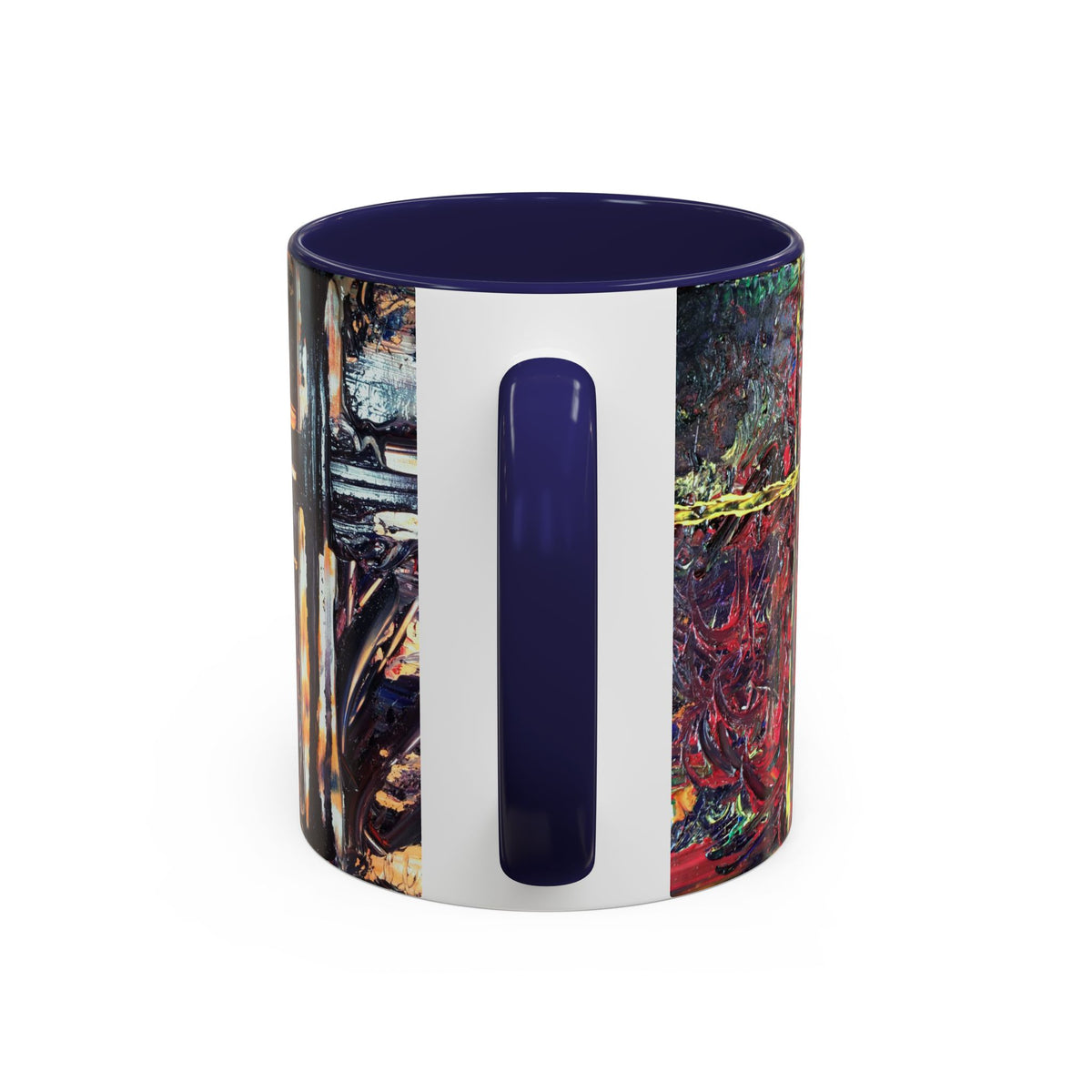 Abstract Starburst Accent Coffee Mug — Colorful Modern Art Ceramic (11/15oz)