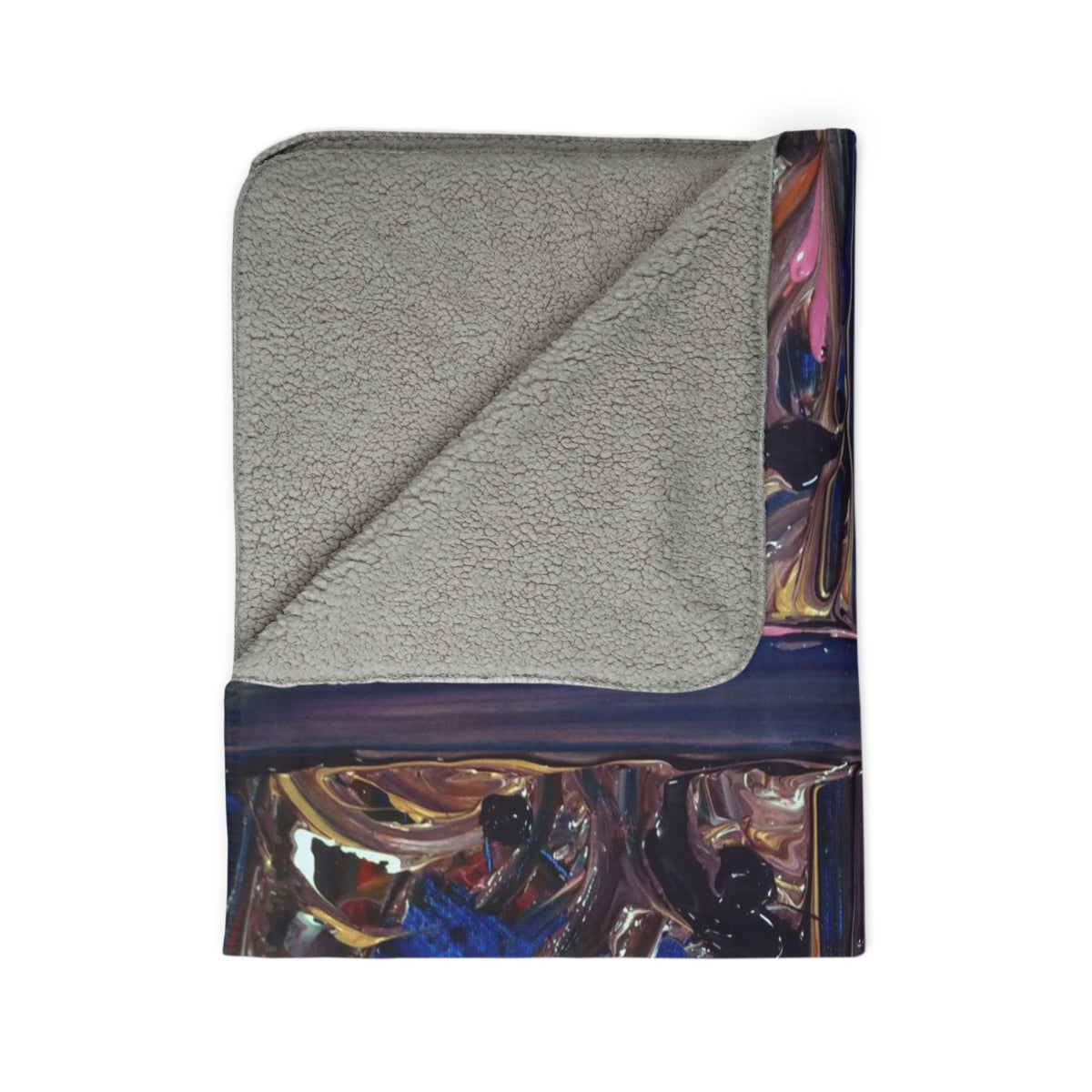 Abstract Window Pane Sherpa Blanket — Cozy Artistic Fleece Throw