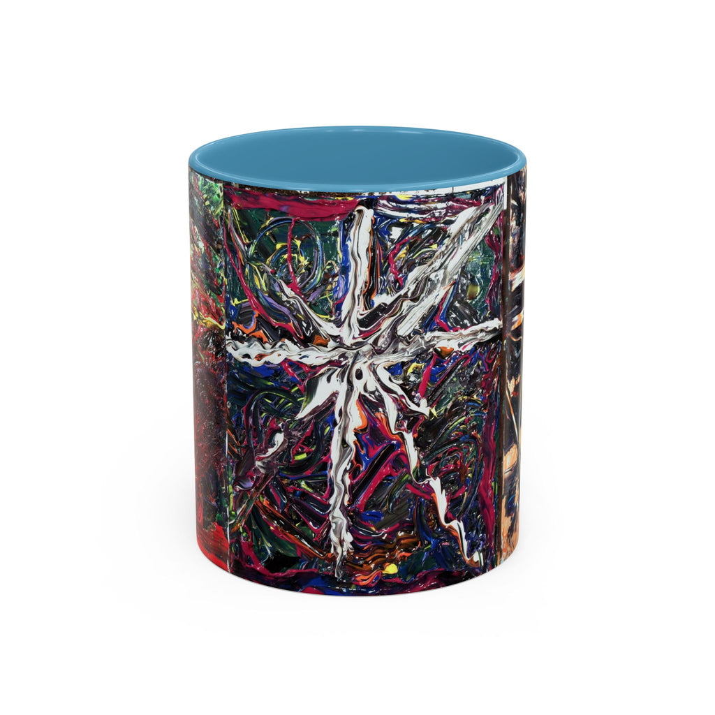 Abstract Starburst Accent Coffee Mug — Colorful Modern Art Ceramic (11/15oz)