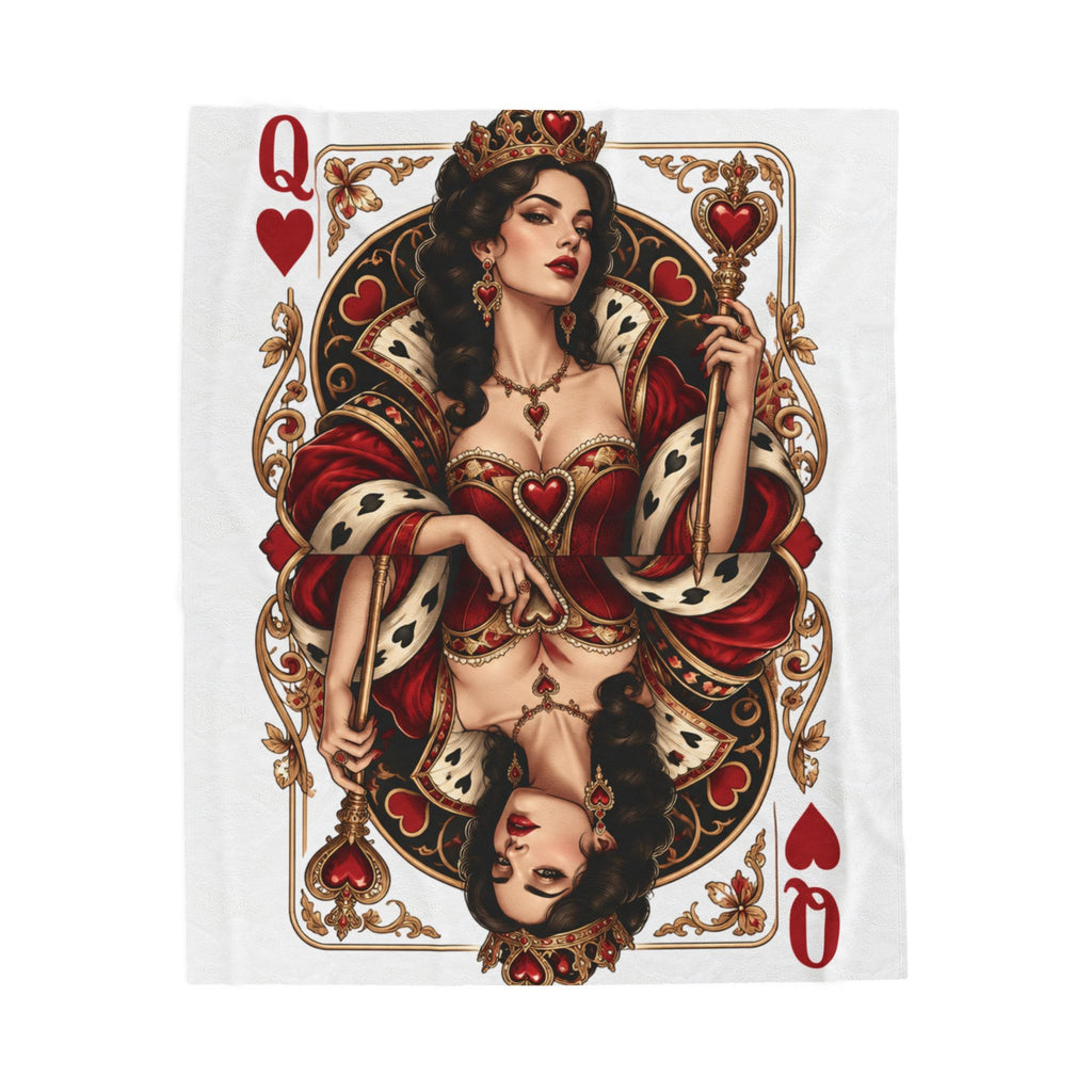 Queen of Hearts Velveteen Plush Blanket