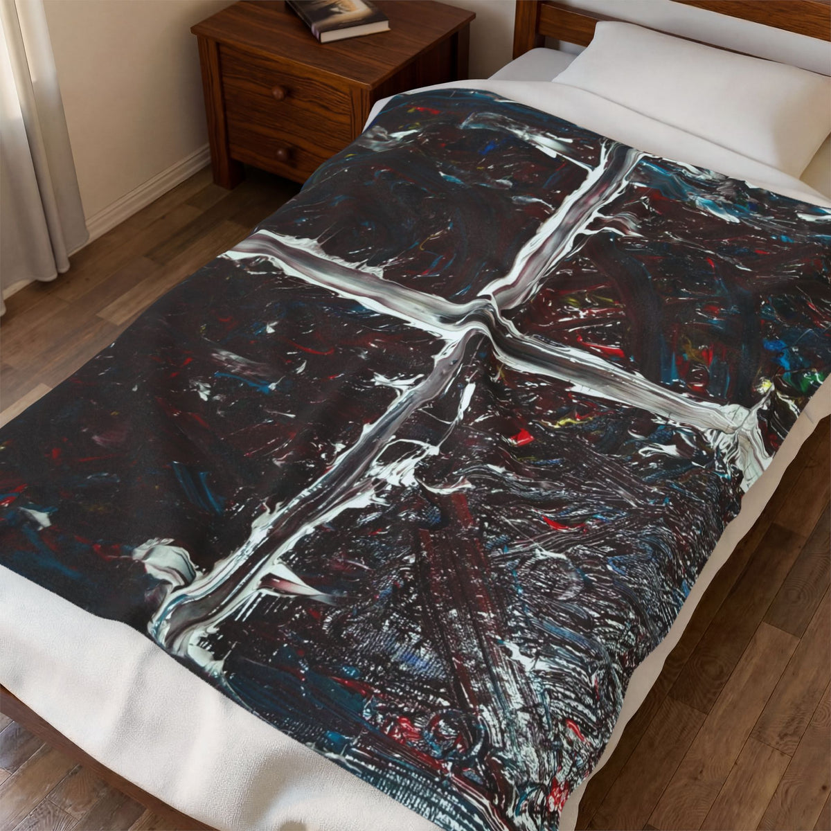 Artistic Velveteen Plush Blanket - Cozy Abstract Design for Home Decor