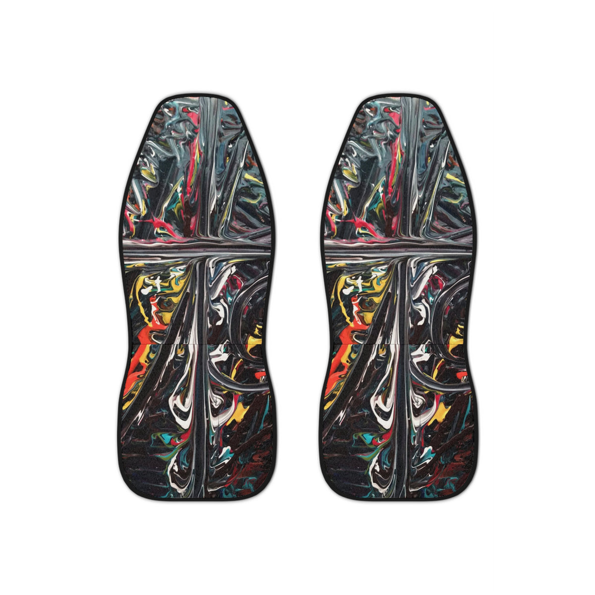 Abstract Liquid Paint Car Seat Covers — Colorful Fluid Art Protection