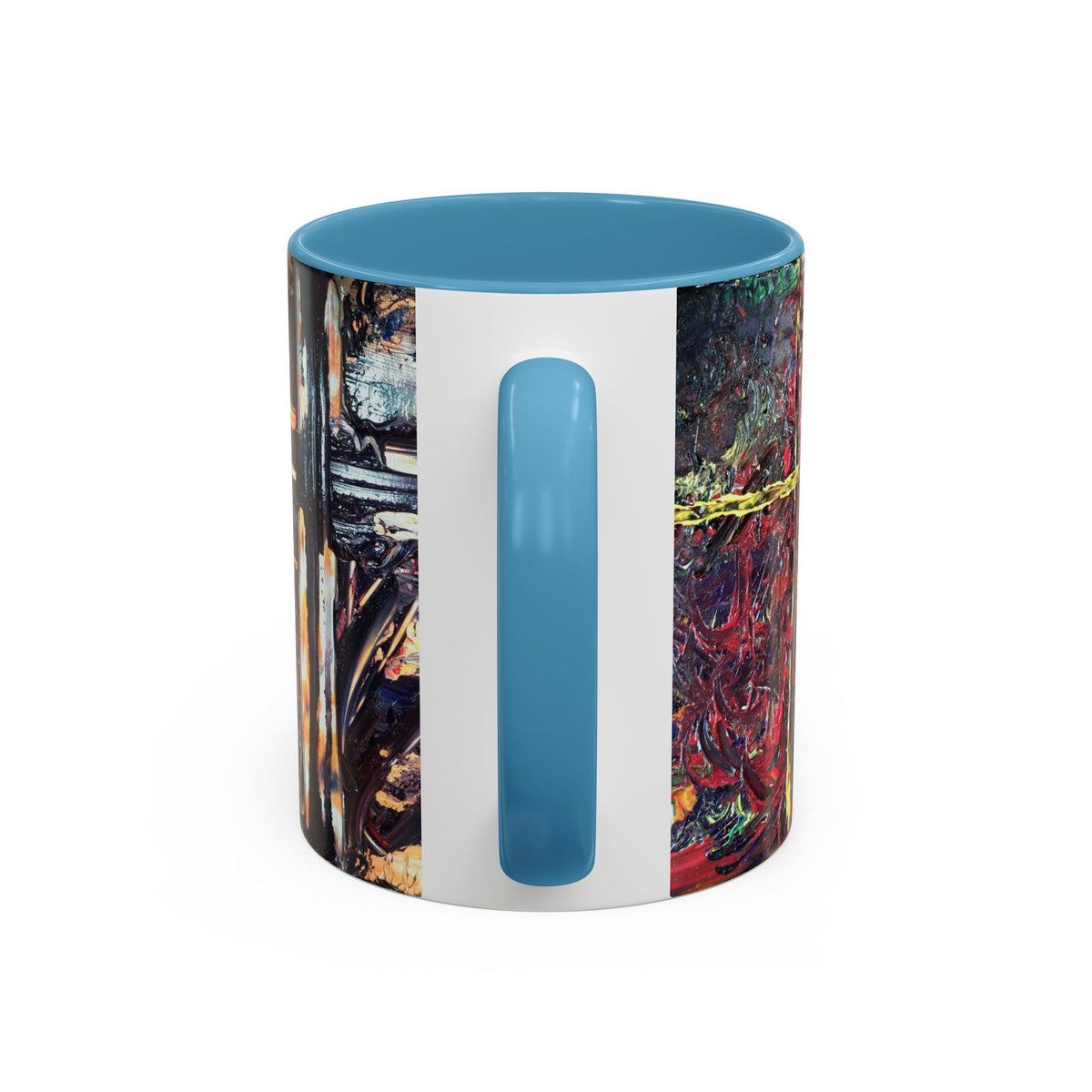 Abstract Starburst Accent Coffee Mug — Colorful Modern Art Ceramic (11/15oz)