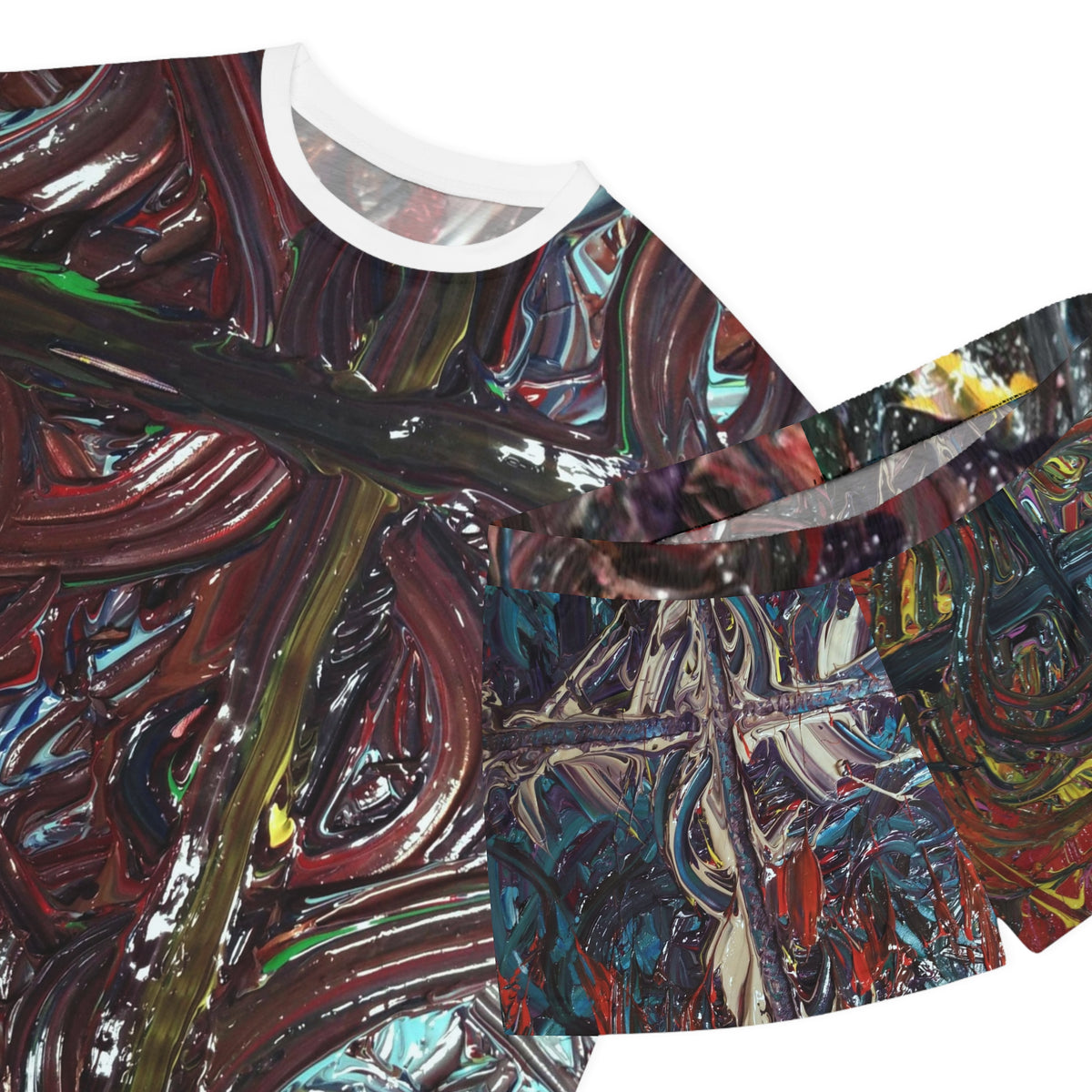 Abstract Art Women's Pajama Set — Colorful Textured AOP Shorts & Top