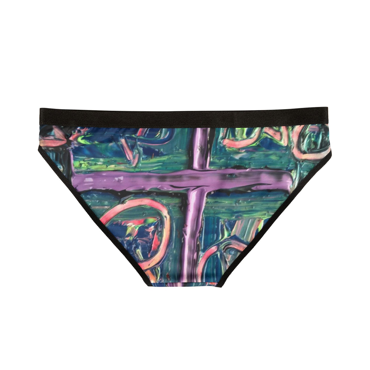 Colorful Women's Underwear, Artistic Print Briefs, Fashionable Lingerie, Unique Intimate Apparel, Comfortable Everyday Wear