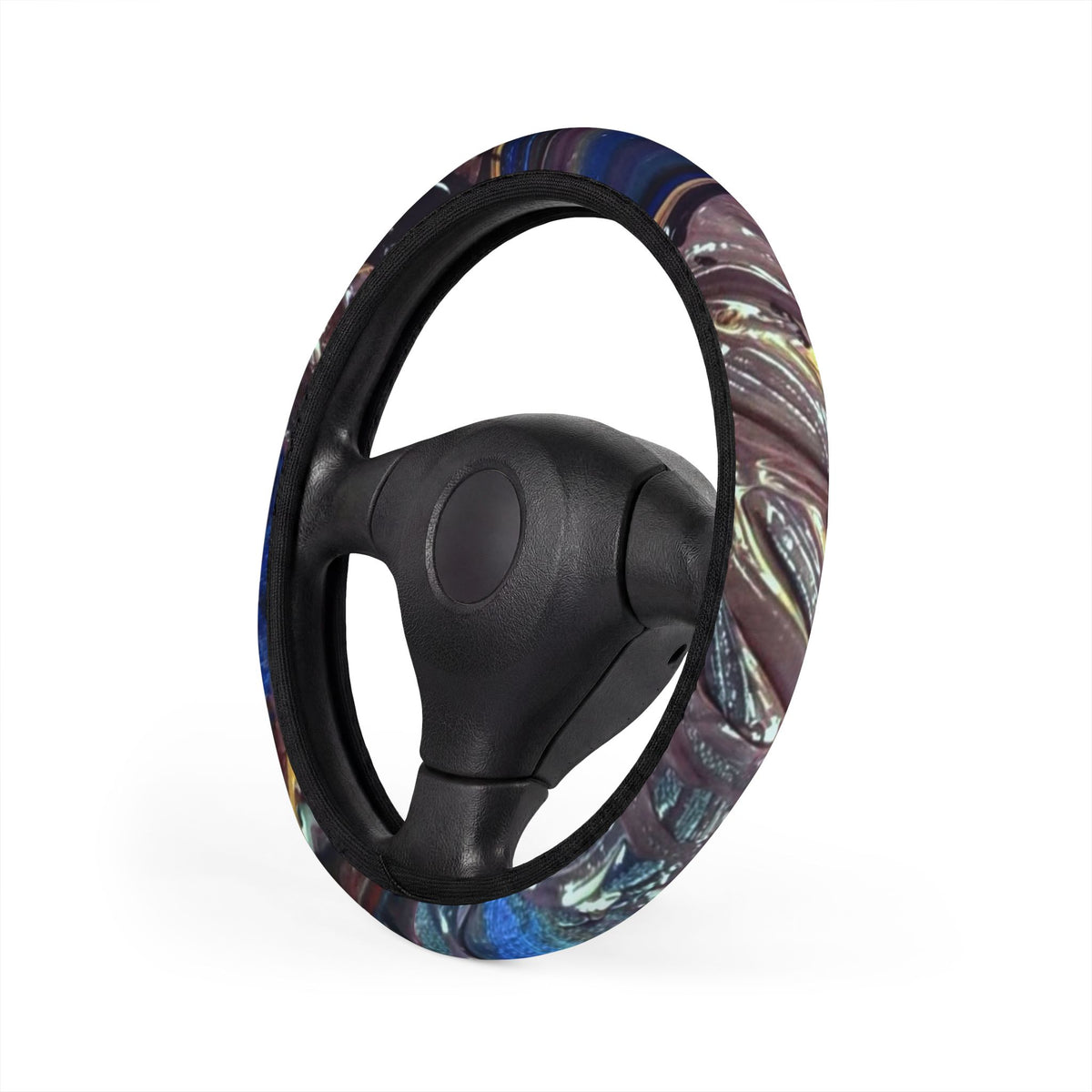 Galaxy Marble Steering Wheel Cover — Iridescent Cosmic Car Accessory