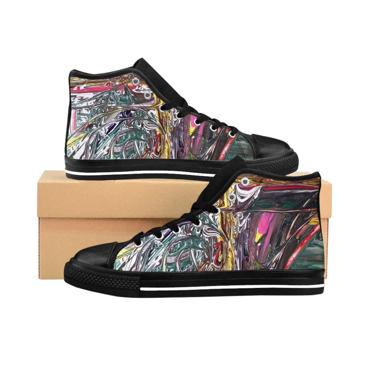 Women's Artistic High-Top Sneakers, Colorful Casual Footwear, Trendy Gift for Creative Souls, Unique Design Sneakers for Every [...]