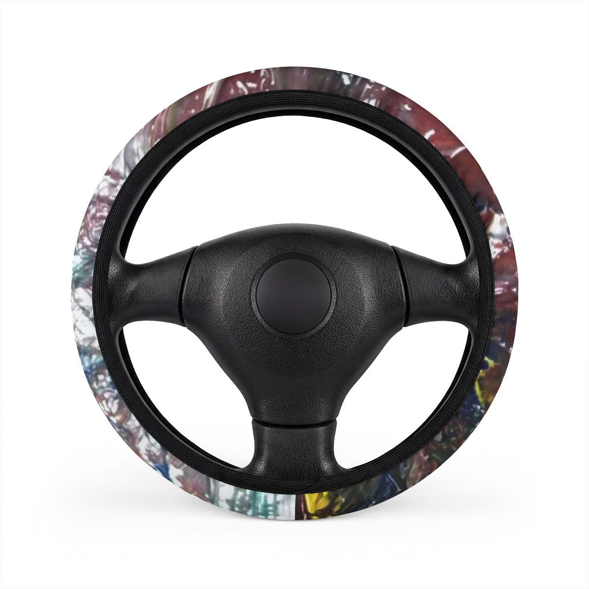 Abstract Marble Pattern Steering Wheel Cover — Colorful Protective Grip