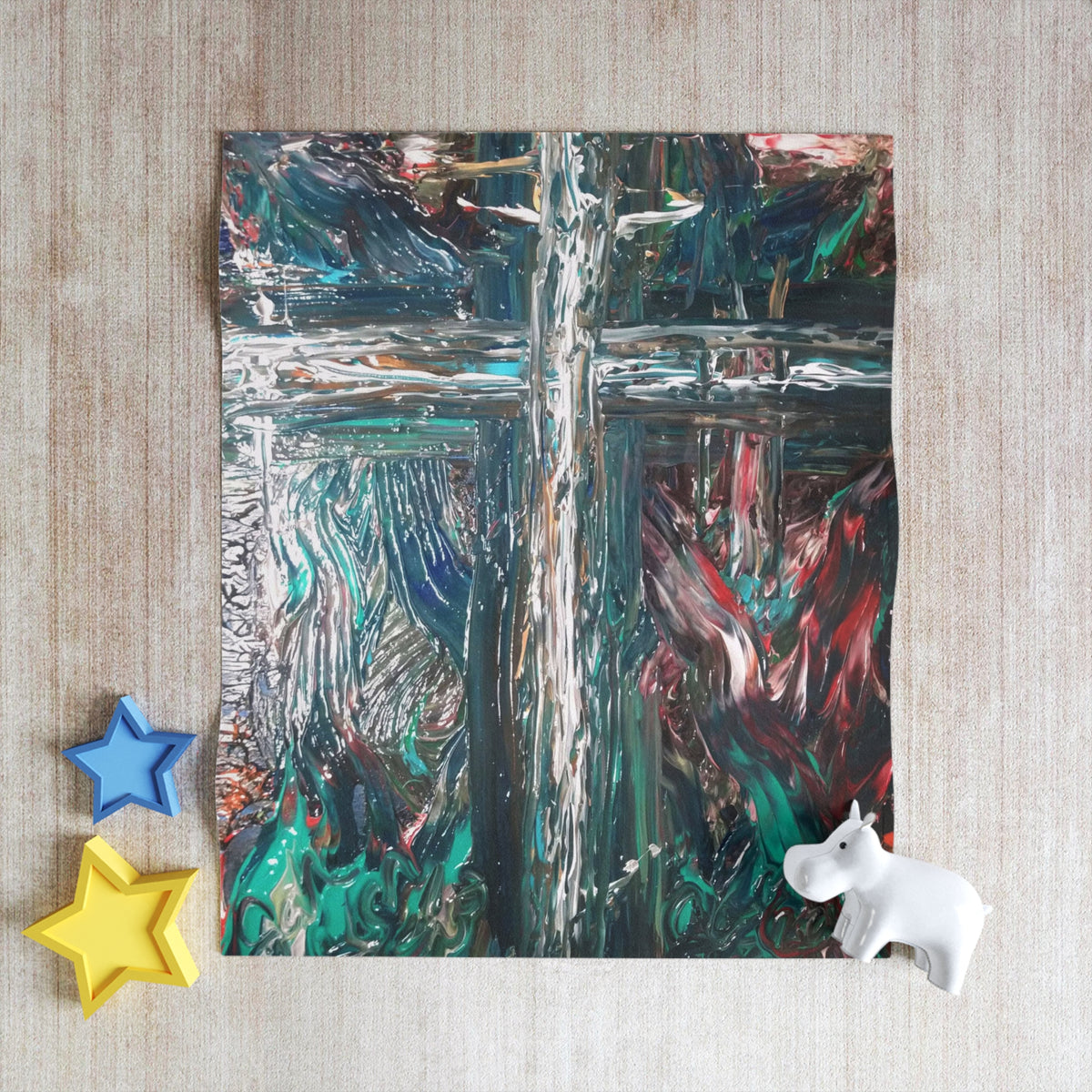 Spiritual Cross Throw Blanket | Cozy Blanket for Faith, Home Decor, Gift for Christians, Easter Decor, Church Events