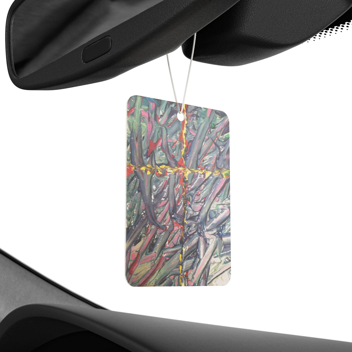 Abstract Cross Pattern Car Air Freshener — Colorful Textured Design
