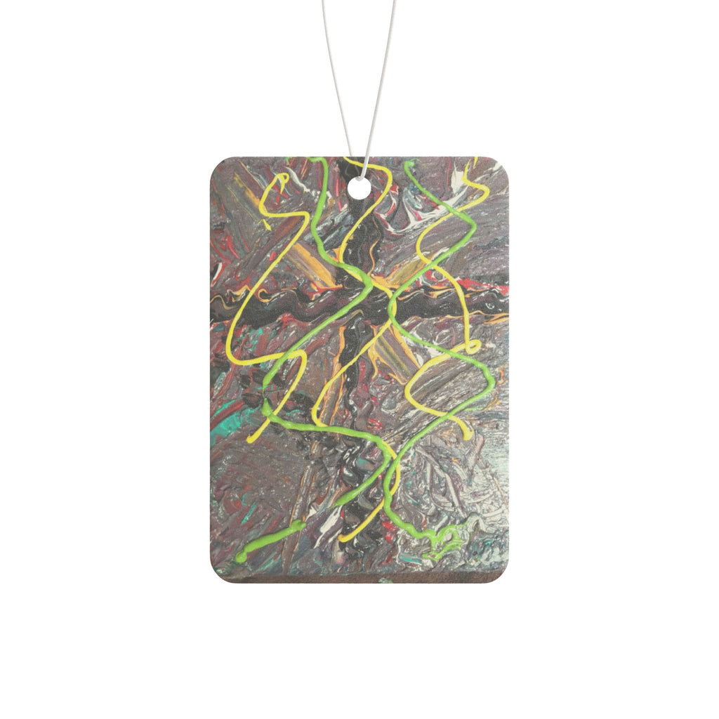 Abstract Neon Swirl Car Air Freshener – Vibrant Modern Design