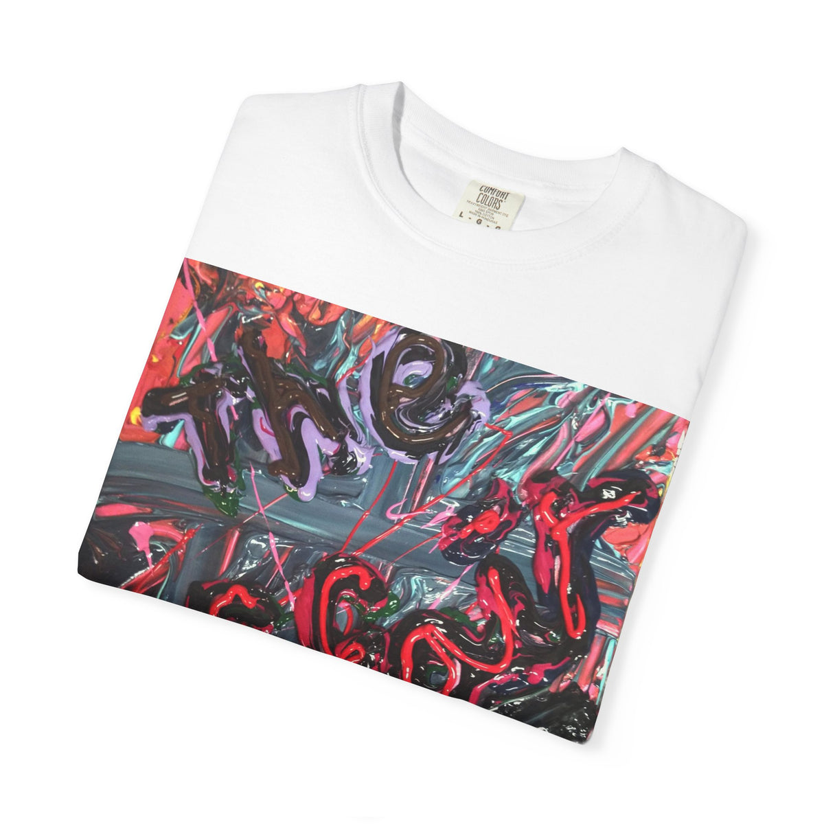 Abstract Graffiti Art T‑Shirt — Bold Red & Black Street Art Design