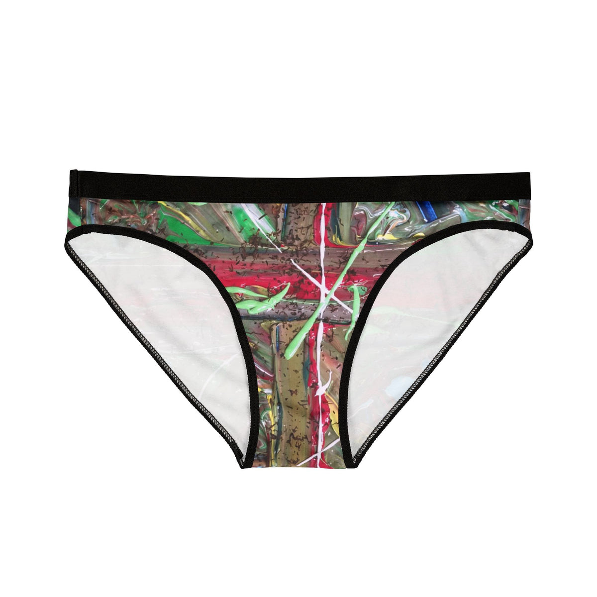 Abstract Paint Splash Women's Bikini Briefs — Colorful Artistic Underwear