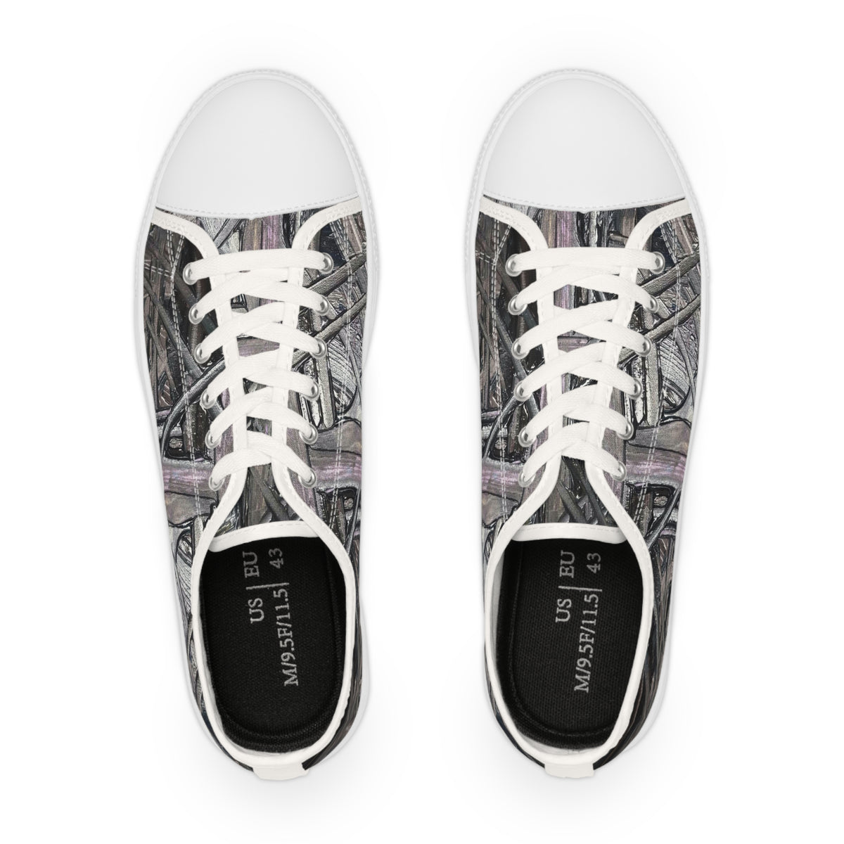 Low Top Sneakers — Urban Graffiti Wire Pattern