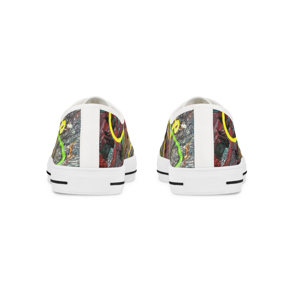 Abstract Neon Graffiti Low Top Sneakers