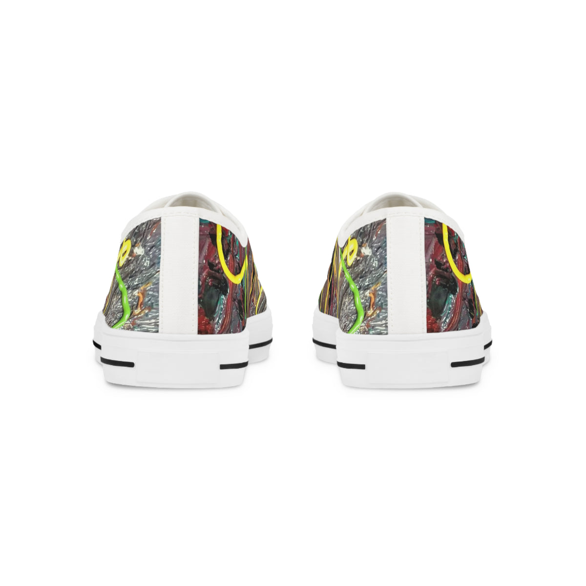 Abstract Neon Graffiti Low Top Sneakers