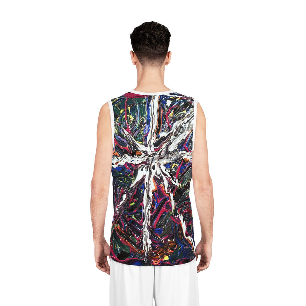 Abstract Paint Splash Basketball Jersey – Colorful All-Over Print Tank