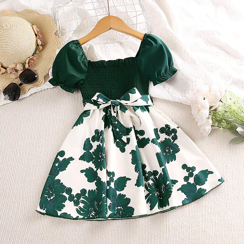 Girls' Summer Short Sleeve Printed Princess Dresses JahSonFire