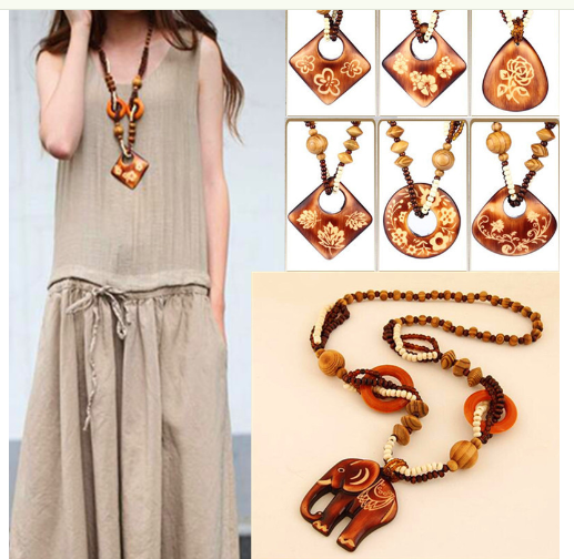 Vintage Long Necklace for Sweaters and Dresses