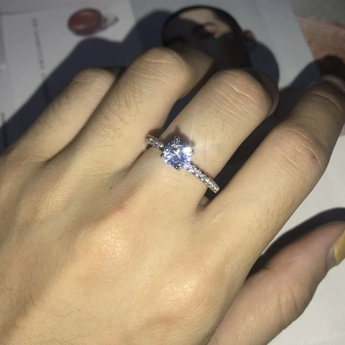 Minimalist Electroplated Diamond Simulated Wedding Rings JahSonFire