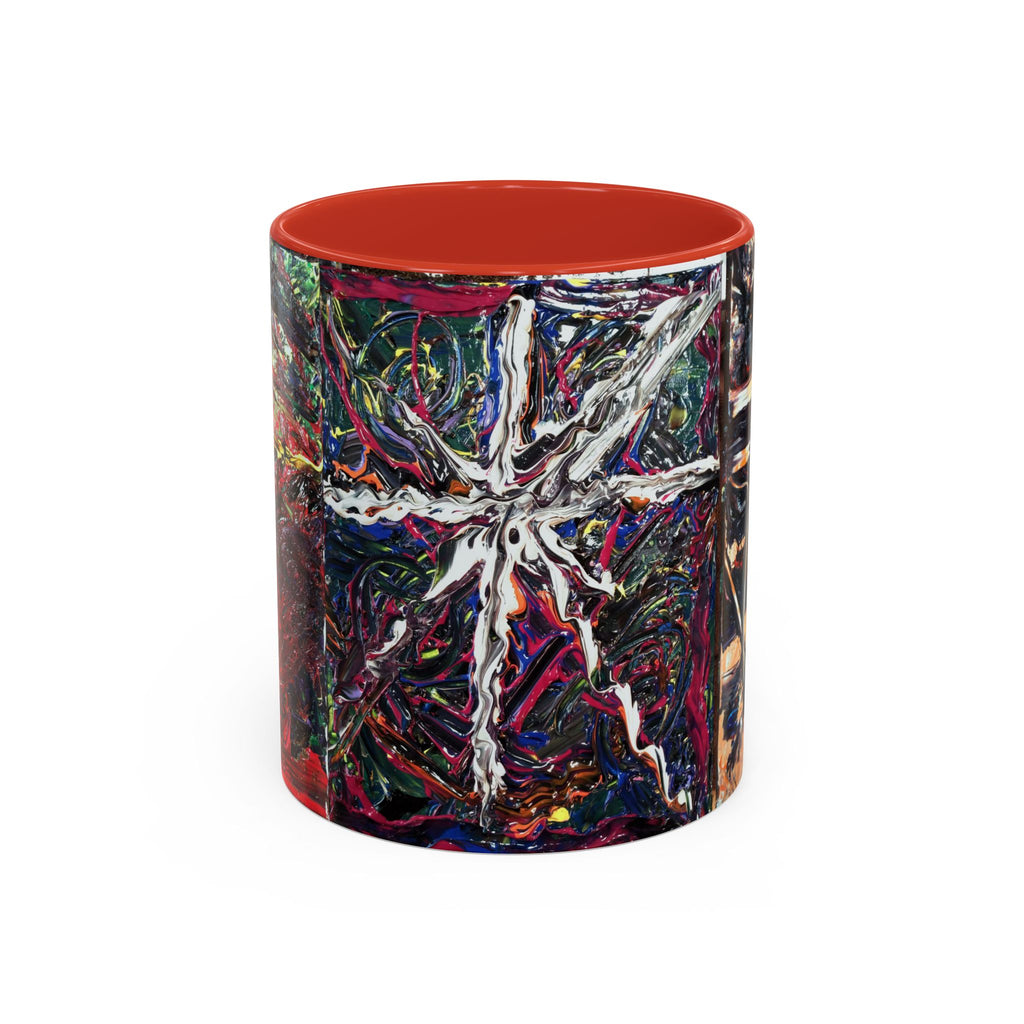 Abstract Starburst Accent Coffee Mug — Colorful Modern Art Ceramic (11/15oz)