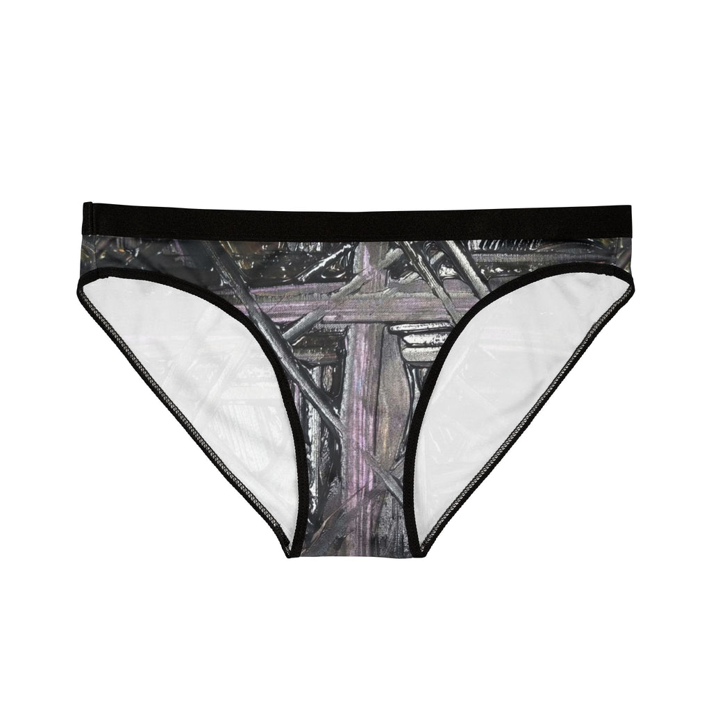 Woven Wood Pattern Women's Bikini Briefs – Gray Rustic Print AOP
