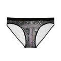 Woven Wood Pattern Women's Bikini Briefs – Gray Rustic Print AOP