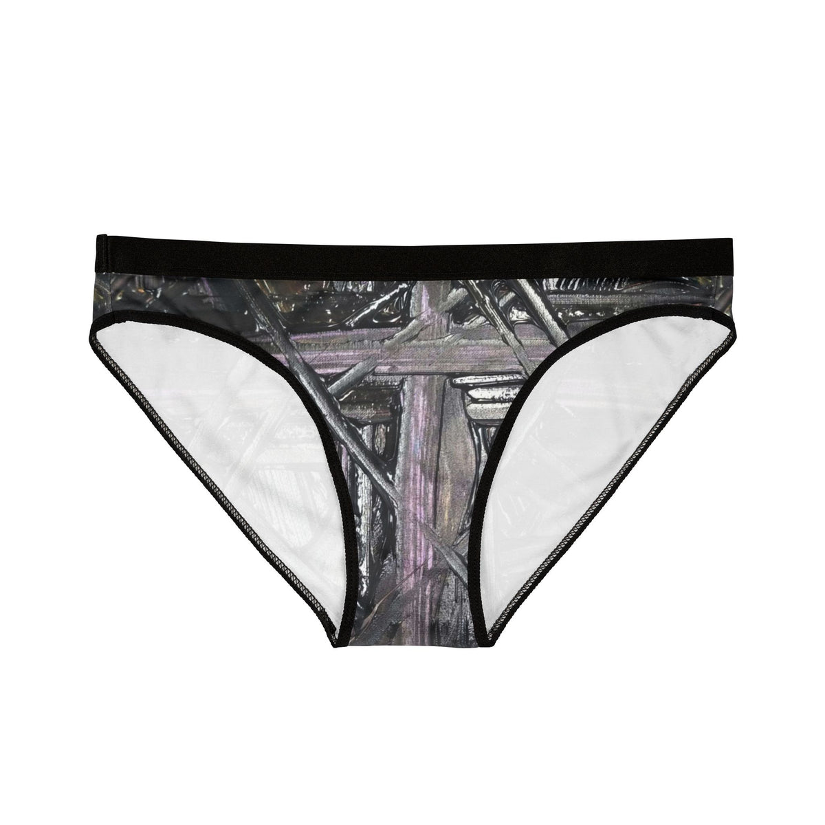 Woven Wood Pattern Women's Bikini Briefs – Gray Rustic Print AOP
