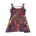 Abstract Red Swirl Skater Dress — Artistic All-Over Print