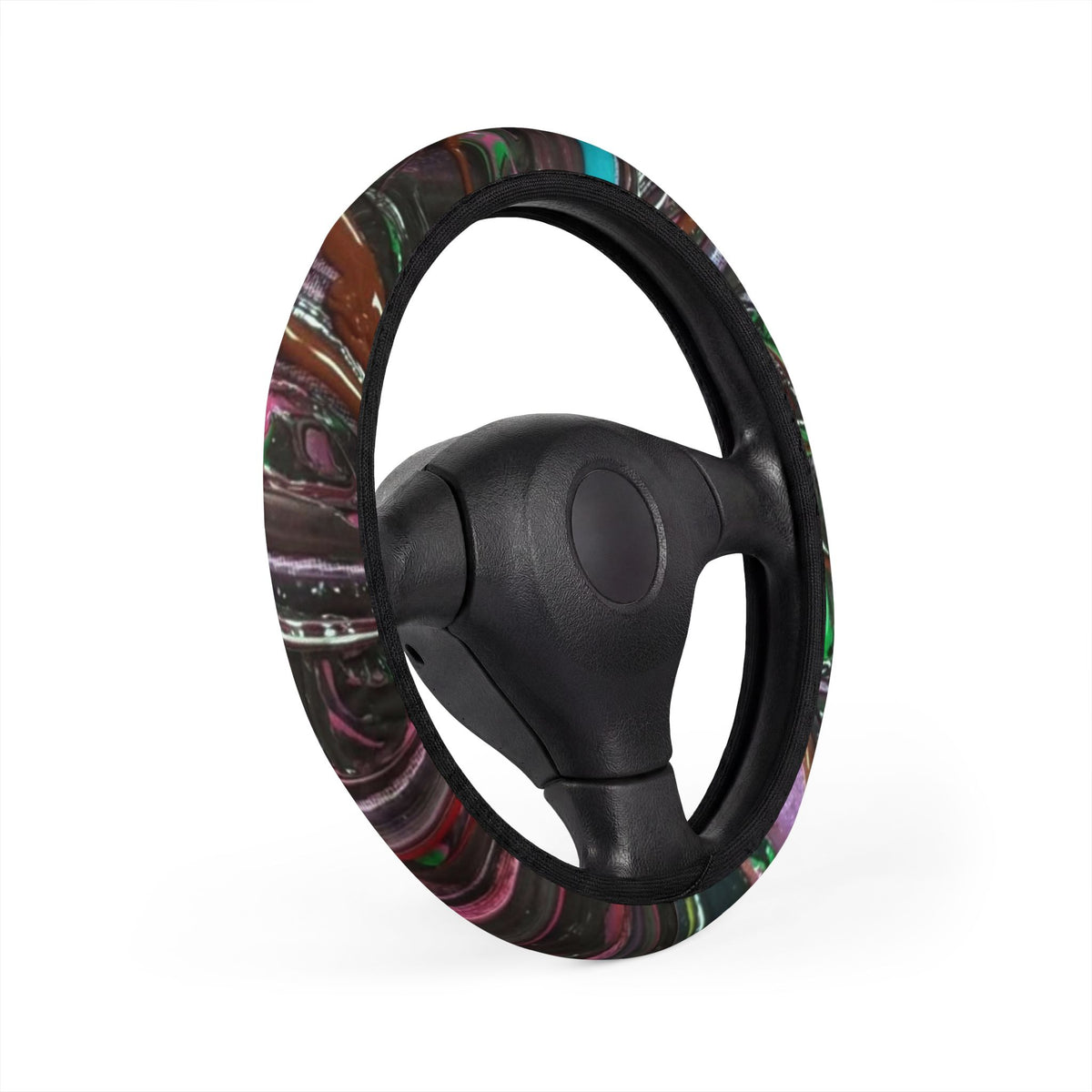 Aurora Marble Steering Wheel Cover — Iridescent Galaxy Car Accessory