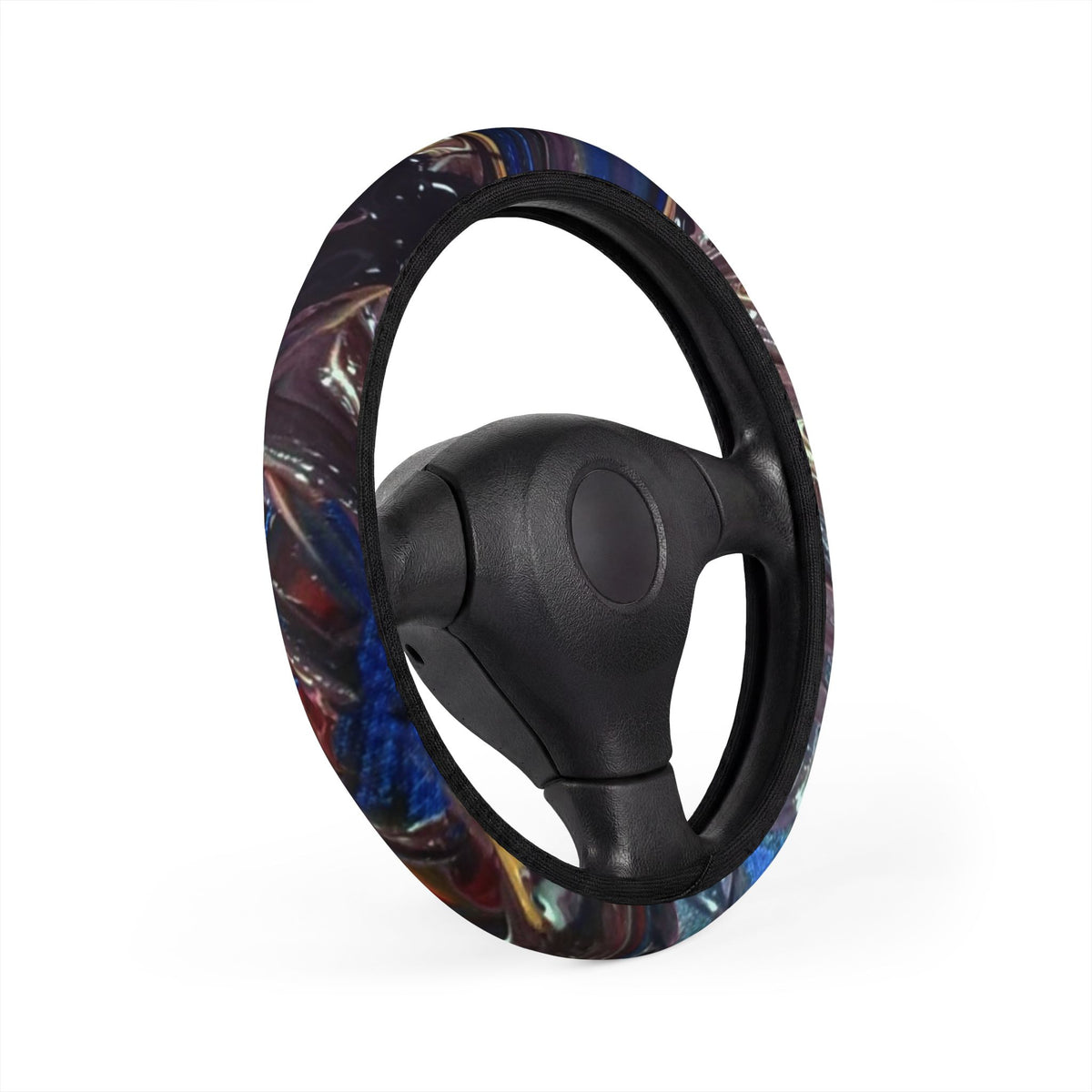 Galaxy Marble Steering Wheel Cover — Iridescent Cosmic Car Accessory