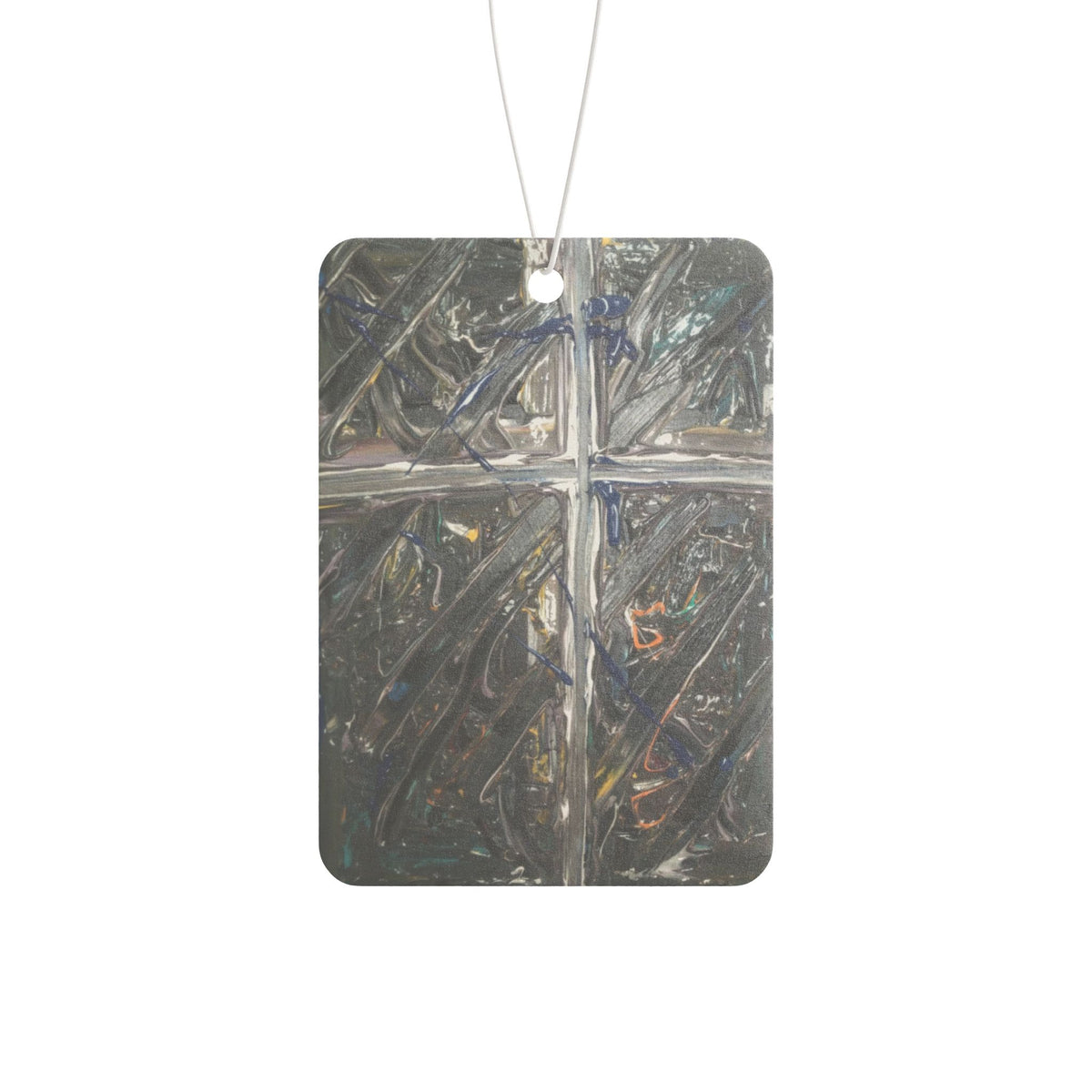 Cross Textured Car Air Freshener — Metallic Abstract Design