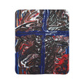 Abstract Art Sherpa Blanket — Blue Crossed Fluid Painting Design Printify